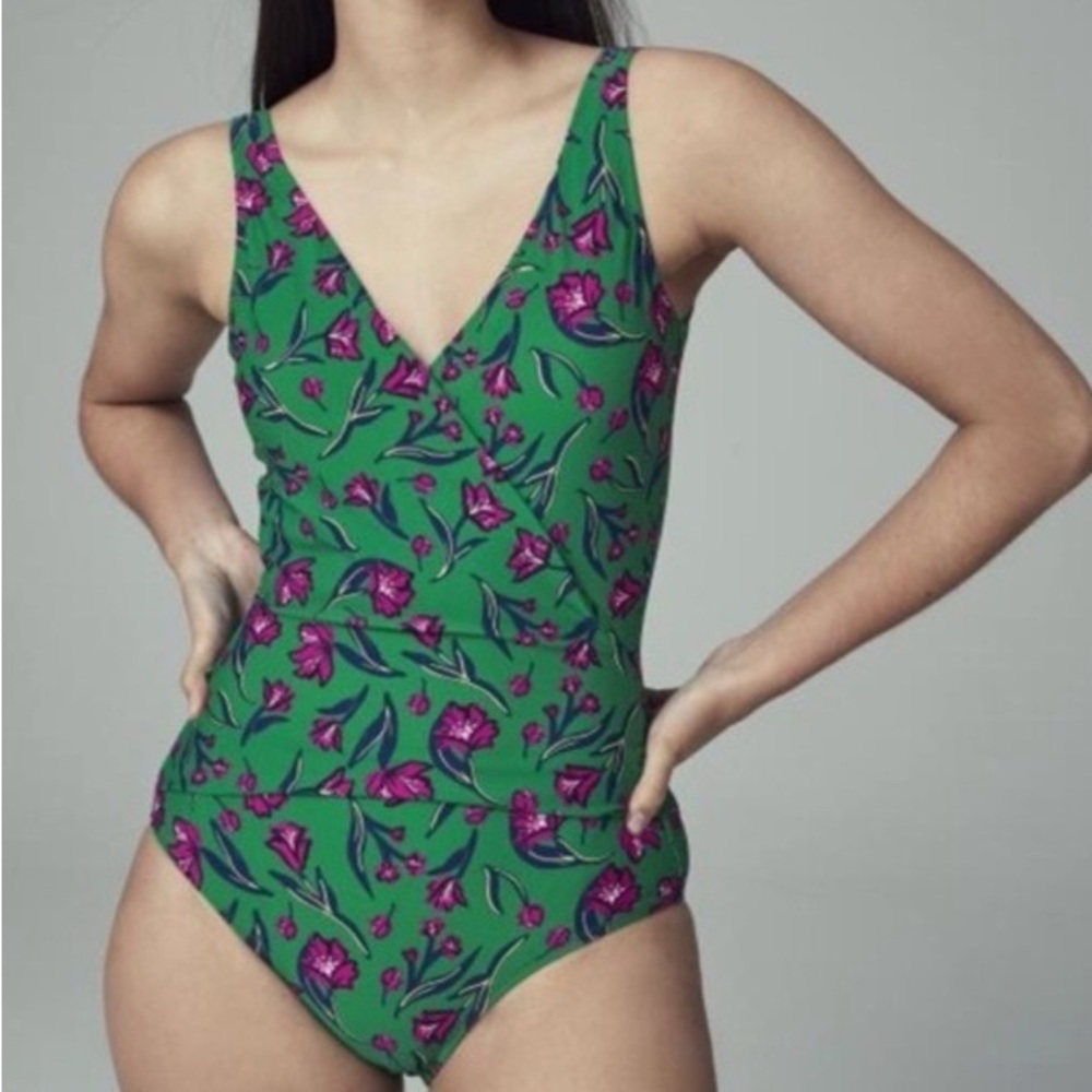 TALL Green Floral One-Piece Swimsuit